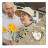 5e anniversaire du Mariage Bois Photo Cube (Droite)