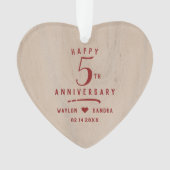 5e anniversaire du Mariage du cadeau de bois (devant)