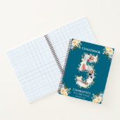 5e anniversaire Fleur Jaune Turquoise photo Livre  (Intérieur)