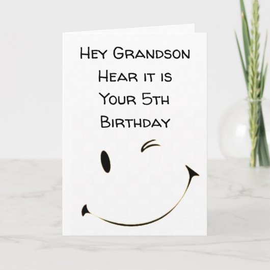 ***5e ANNIVERSAIRE GRANDSON*** Carte (Devant)