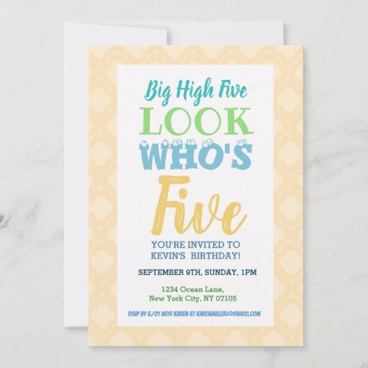 5e anniversaire Invitation (Devant)