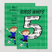 5e anniversaire Invitation aux buts de football no (Devant / Derrière)