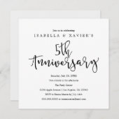 5e anniversaire | Invitation de partie (Devant / Derrière)
