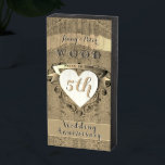 5e anniversaire Mariage "Bois"<br><div class="desc">Cela ne fait-il pas un cadeau d'anniversaire amusant pour votre 5e année? une enseigne vintage et chic en bois arrière - plan,  marquée d'un emblème de coeur pour votre journée spéciale !</div>