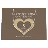 5e anniversaire mariage de bois sac cadeau photo (Devant)