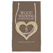 5e anniversaire mariage de bois sac cadeau photo (Devant)