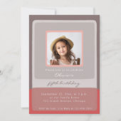 5e anniversaire rose Invitation photo fille (Devant)