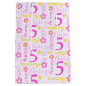 5e anniversaire rose jaune personnalisé sac cadeau (Dos)