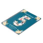 5e anniversaire Turquoise photo Livre d'invités Fl (Côté gauche)