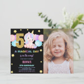 5e anniversaire Unicorn Anniversaire Invitations a (Debout devant)