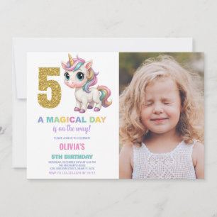 5e anniversaire Unicorn Anniversaire Invitations a