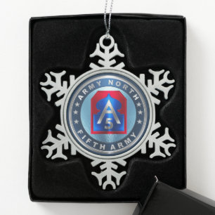 5e ARMY NORTH Tin Sneeuwvlok Ornament
