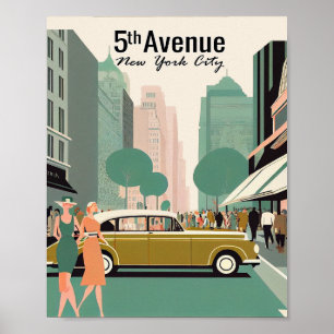 5e Avenue New York Art minimaliste Poster vintage