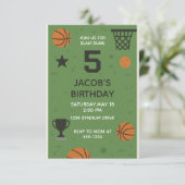 5e Basketball Sports Invitation Anniversaire Pour  (Debout devant)