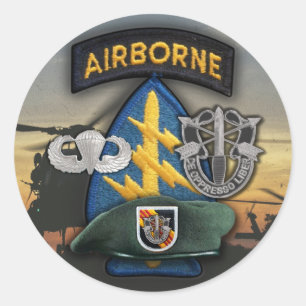 5e bijzondere troepenmacht Groene Berets Veteranna Ronde Sticker