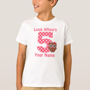 5e Birthday Owl Personalized Shirt