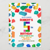 5e bouwstenen verjaardag kaart (Voorkant / Achterkant)