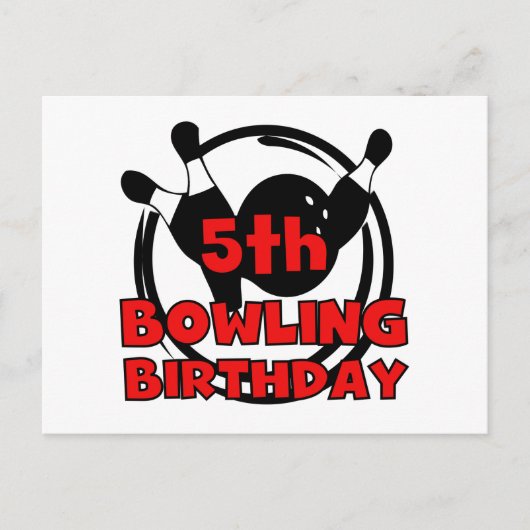 5e Bowling Verjaardag Tshirts en geschenken Briefkaart (Voorkant)