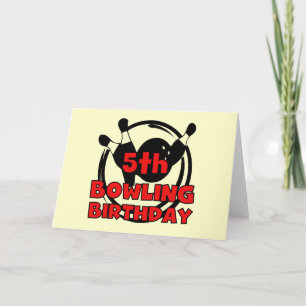 5e Bowling Verjaardag Tshirts en geschenken Kaart