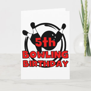 5e Bowling Verjaardag Tshirts en geschenken Kaart
