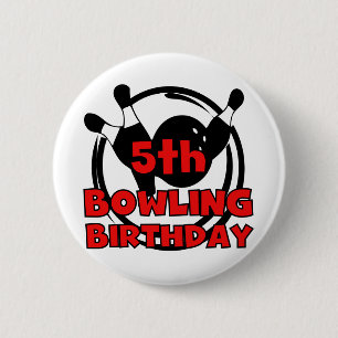5e Bowling Verjaardag Tshirts en geschenken Ronde Button 5,7 Cm