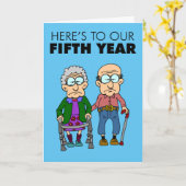 5e bruiloft Jubileum groeiend oud Kaart (Gele Bloem)