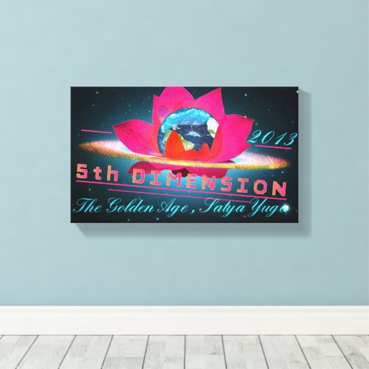 5e dimensie - omcirkeld Canvas Afdruk (Insitu (Houten vloer))