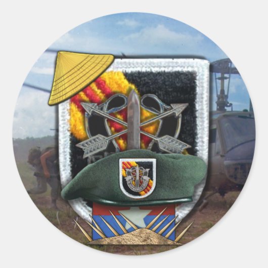 5e forces spéciales Green Berets flash nam Sticker (Devant)