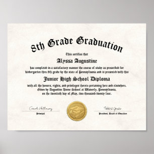 5e graad Afstuderen Homeschool Diploma Poster