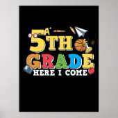 5e graad leraar 5e graad hier kom ik poster (Voorkant)