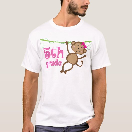 5e graad leraar aap monkey cadeau t-shirt (Voorkant)