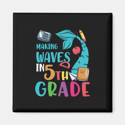 5e graad leraar die golven maakt in 5e graad magneet (Voorkant)