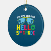 5e graad leraar Hallo 5e graad Keramisch Ornament (Links)