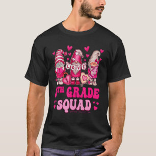 5e graad leraar plein Valentijnsdag Gnomen greep T-shirt