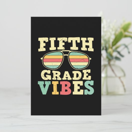 5e graad leraar vijfde graad vibes kaart (Staand voorkant)