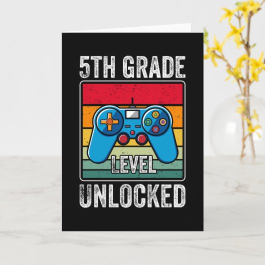 5e graad van Unlock Back to School Video Gamer Kaart (Gele Bloem)