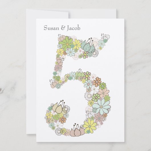 5e Houten Bruiloft Jubileum Uitnodiging (Voorkant)