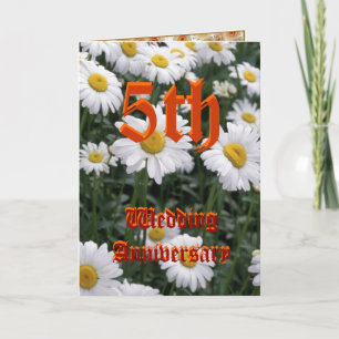 5e huwelijksverjaardagskaart - Madeliefje Kaart