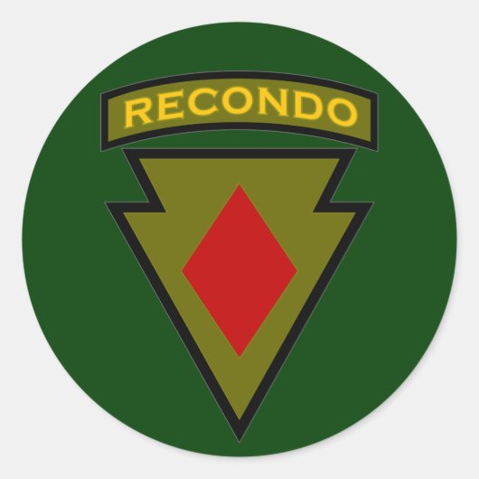 5e Infanterie Div Recondo pocket patch 1 Ronde Sticker (Voorkant)