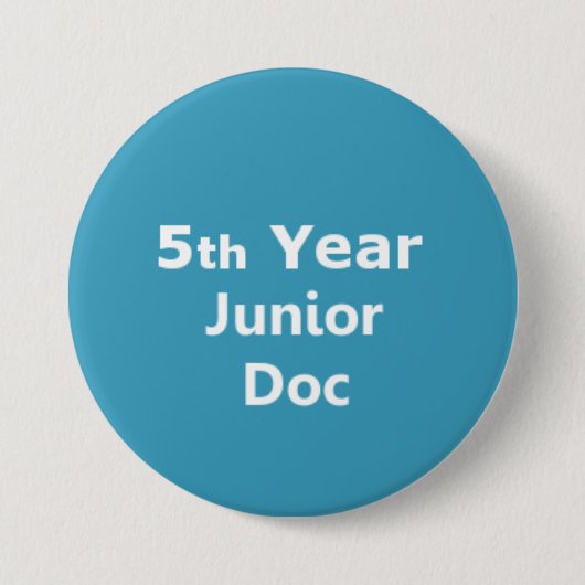 5e jaar Junior Doctor badge Ronde Button 7,6 Cm (Voorkant)