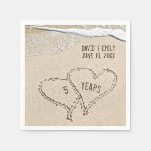 5e Jubileum Beach Hearts Napkins Servet