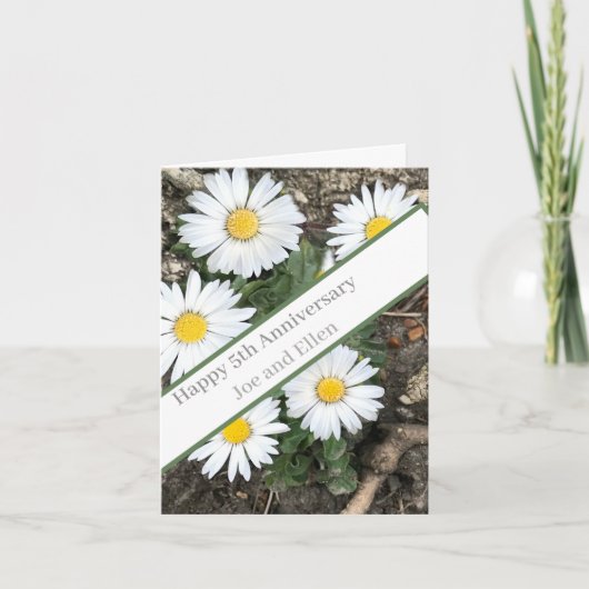 5e Jubileum, bewerkbaar Kaart (Voorkant)