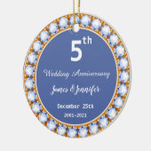 5e Jubileum diamant Keramisch Ornament (Links)