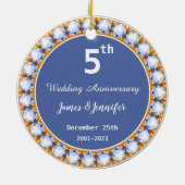 5e Jubileum diamant Keramisch Ornament (Achterkant)