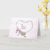 5e Jubileum Ribbon Heart Kaart (Gele Bloem)