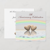 5e Jubileum Wooden Hearts Kaart (Voorkant / Achterkant)