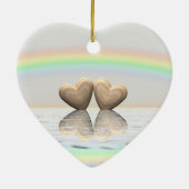 5e Jubileum Wooden Hearts Keramisch Ornament (Achterkant)