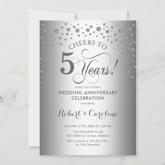 5e jubileumviering - Zilver Kaart (Voorkant)