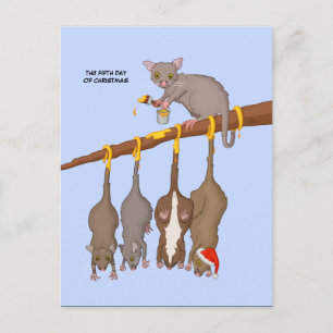5e Kerstdag (5 Golden Rings) Briefkaart