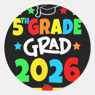 5e klas 2026 vijfde klas afgestudeerd basisonderwi ronde sticker